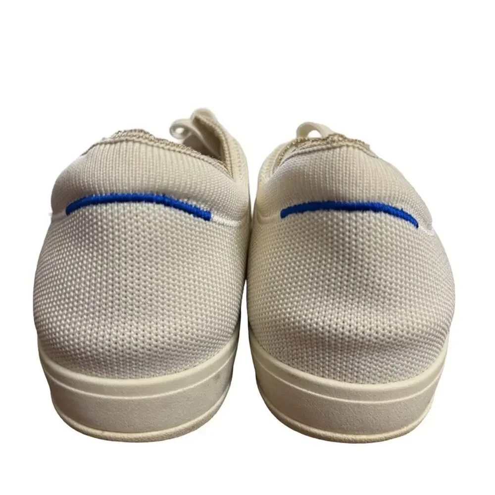 Rothys The Lace Up Sneakers Cream Gold Trim Womens Shoes Casual Comfort sz 9